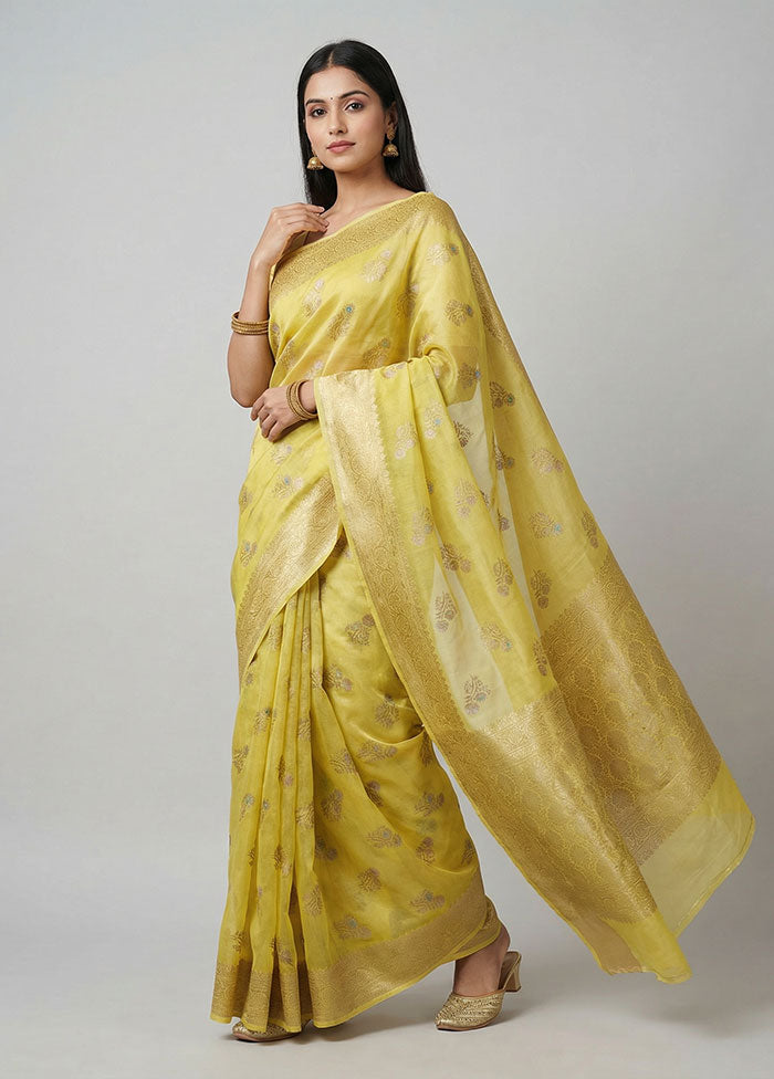 Green Dupion Silk Saree With Blouse Piece