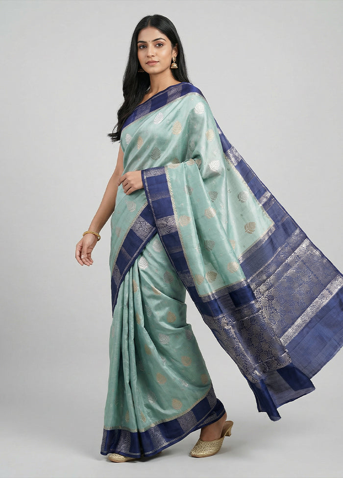Grey Handloom Dupion Pure Silk Saree With Blouse Piece