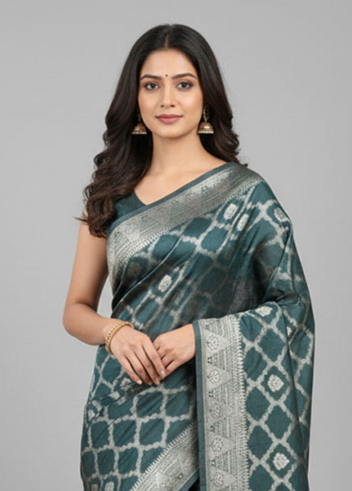 Green Cotton Saree With Blouse Piece