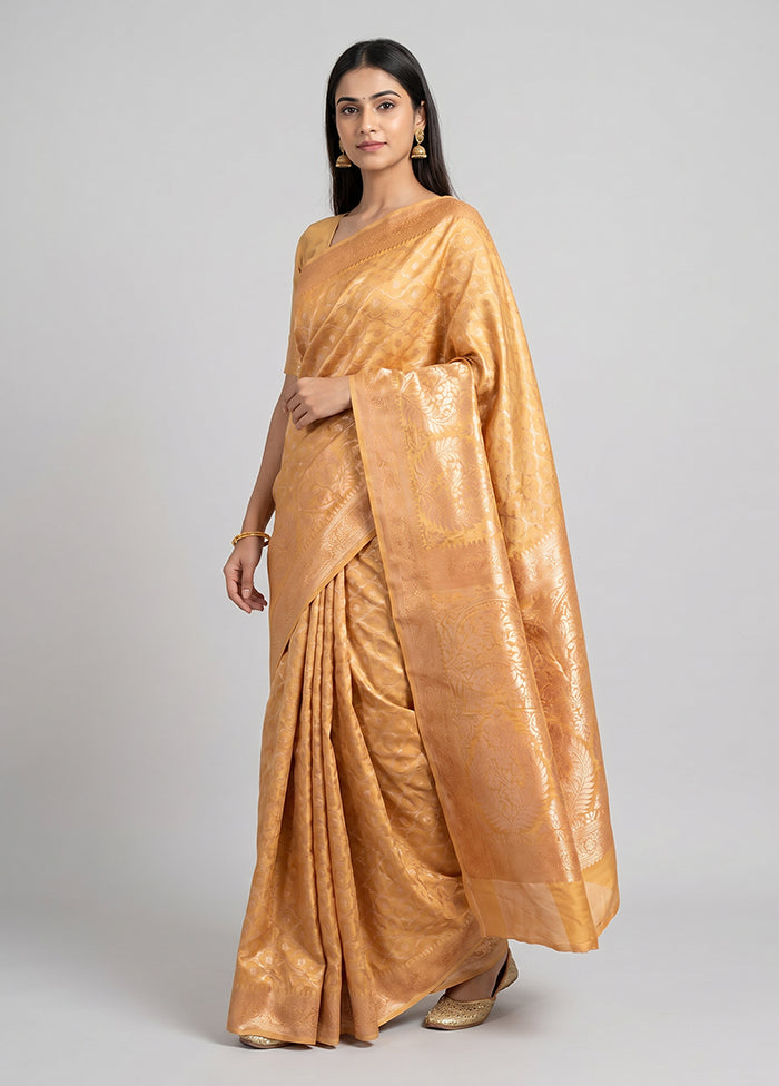 Yellow Cotton Saree With Blouse Piece