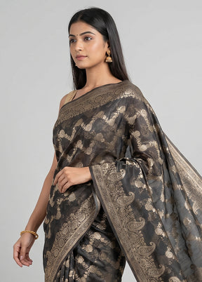 Black Cotton Saree With Blouse Piece