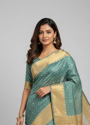 Grey Jamdani Cotton Saree Without Blouse Piece