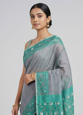 Green Jamdani Cotton Saree Without Blouse Piece