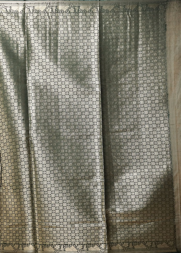 Green Dupion Silk Saree With Blouse Piece