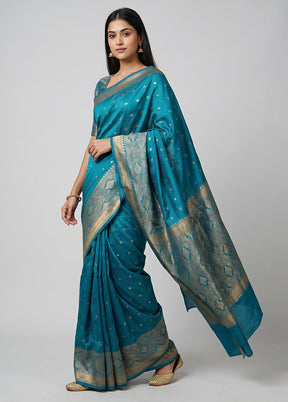 Green Kanjivaram Silk Saree With Blouse Piece