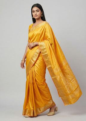 Pink Handloom Kanjivaram Pure Silk Saree With Blouse Piece