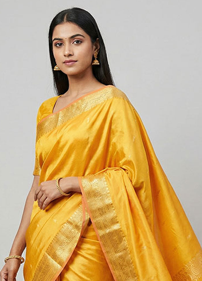 Pink Handloom Kanjivaram Pure Silk Saree With Blouse Piece