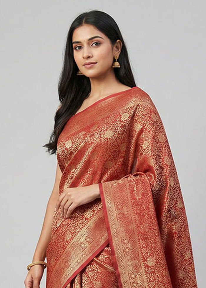 Pink Dupion Silk Saree With Blouse Piece