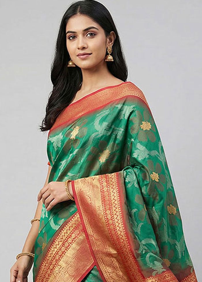 Multicolor Dupion Silk Saree With Blouse Piece