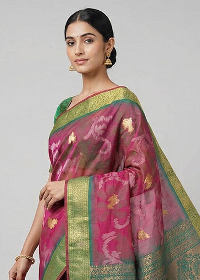 Multicolor Dupion Silk Saree With Blouse Piece
