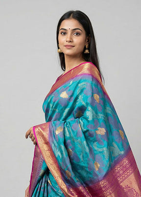 Multicolor Dupion Silk Saree With Blouse Piece