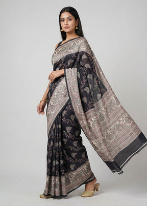 Maroon Dupion Silk Saree With Blouse Piece