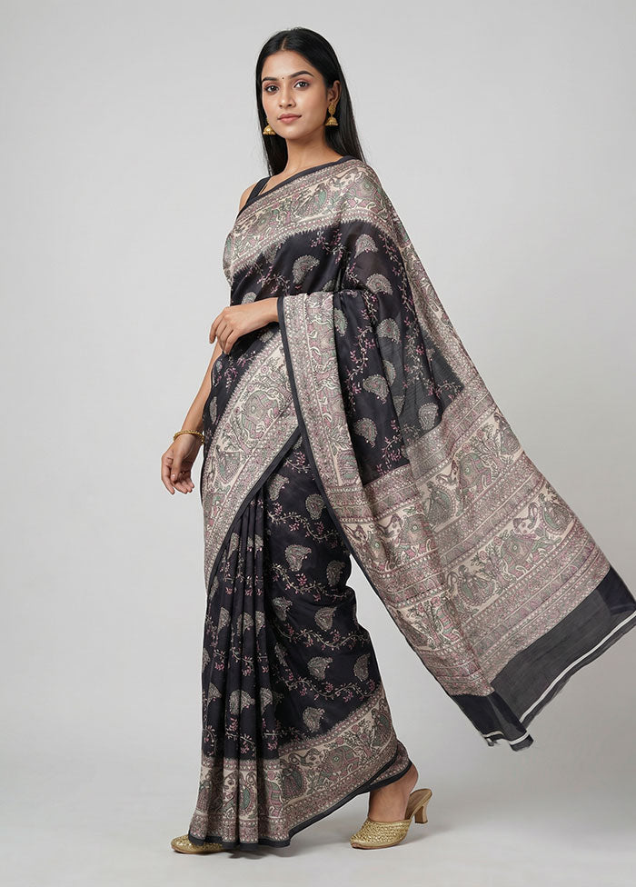 Maroon Dupion Silk Saree With Blouse Piece