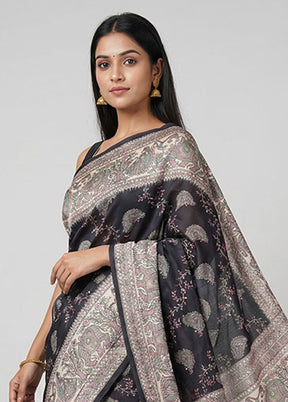 Maroon Dupion Silk Saree With Blouse Piece