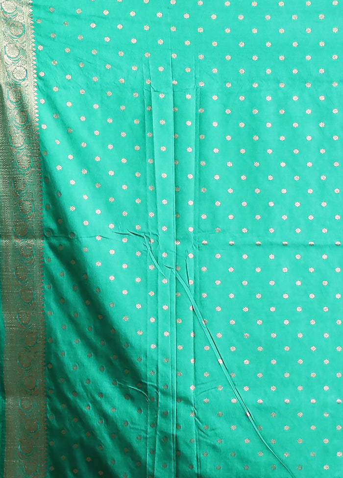 Green Dupion Silk Saree With Blouse Piece
