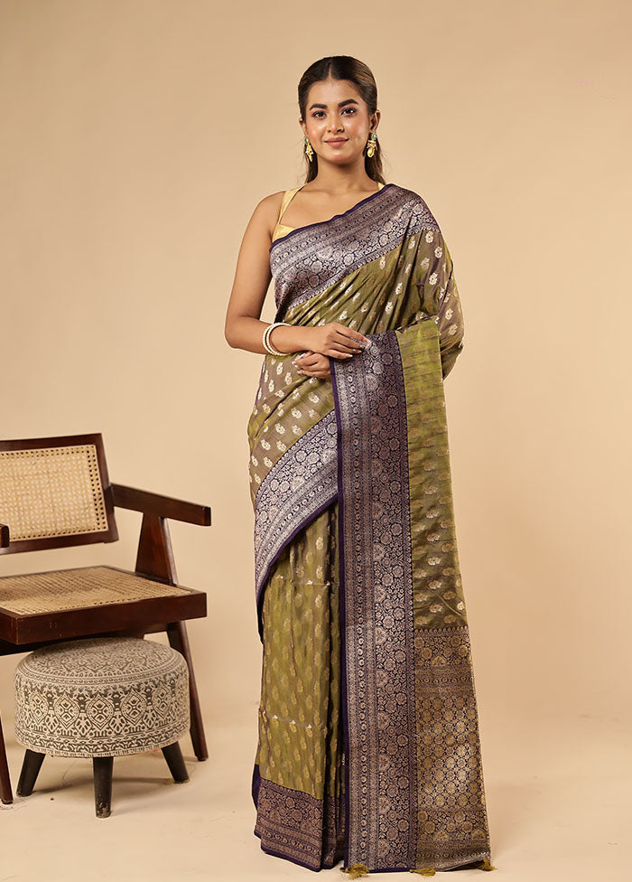 Blue Dupion Silk Saree With Blouse Piece