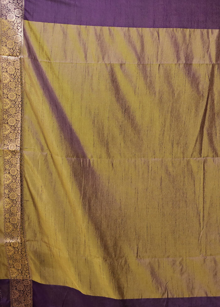 Blue Dupion Silk Saree With Blouse Piece