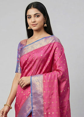 Purple Dupion Silk Saree With Blouse Piece
