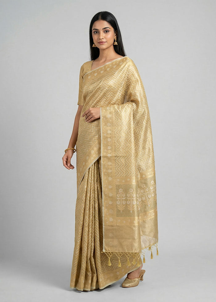 Green Tissue Silk Saree With Blouse Piece