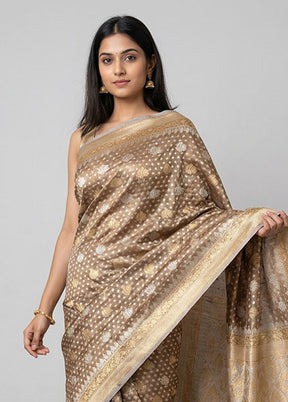 Cream Tissue Silk Saree With Blouse Piece