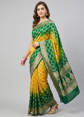 Green Georgette Saree With Blouse Piece