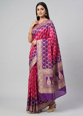 Pink Georgette Saree With Blouse Piece