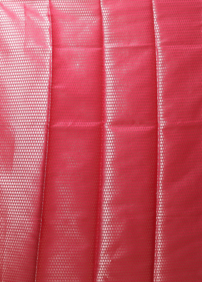 Pink Dupion Silk Saree With Blouse Piece