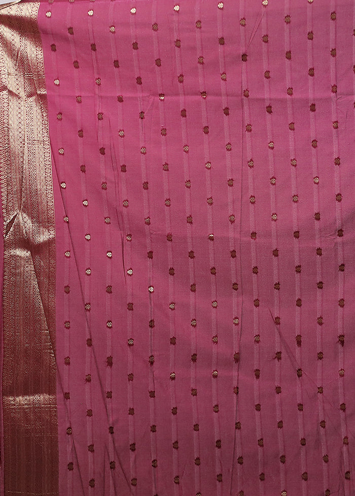 Purple Katan Silk Saree With Blouse Piece