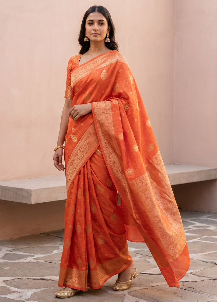 Pink Katan Silk Saree With Blouse Piece