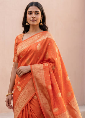 Pink Katan Silk Saree With Blouse Piece