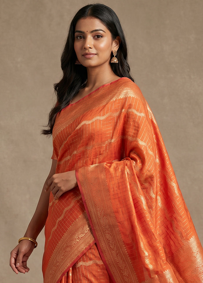 Pink Katan Silk Saree With Blouse Piece