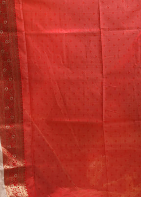 White Dupion Silk Saree With Blouse Piece