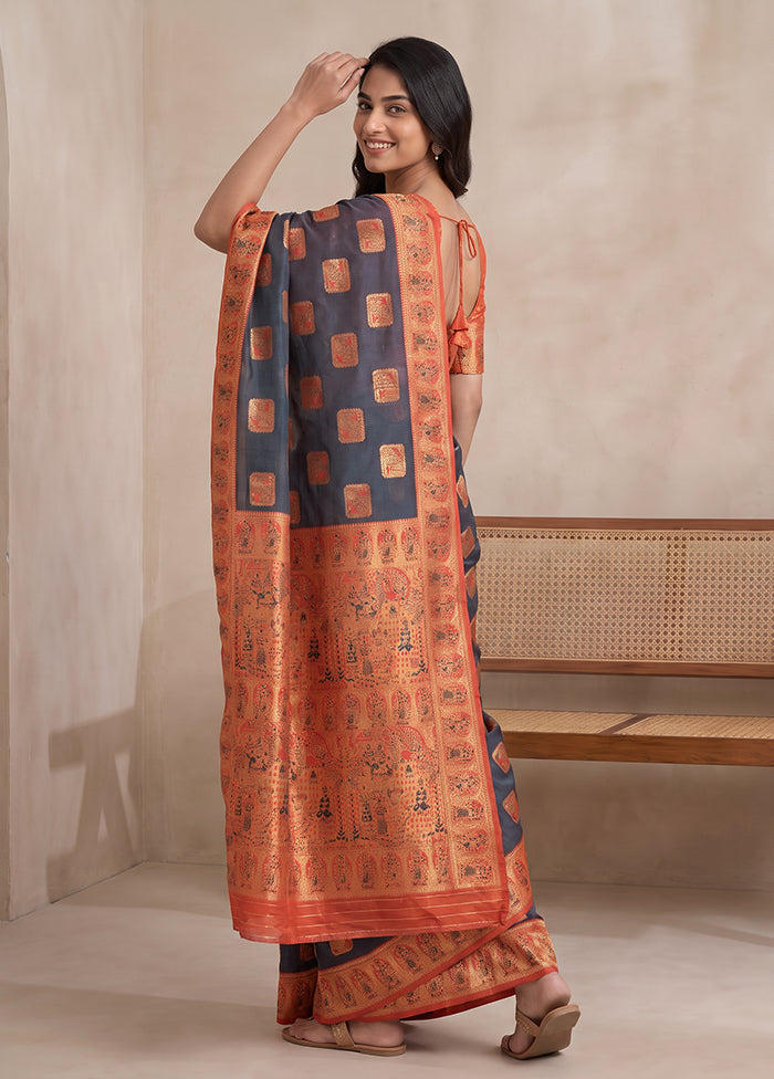 Green Baluchari Silk Saree With Blouse Piece