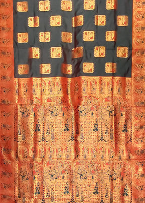 Green Baluchari Silk Saree With Blouse Piece