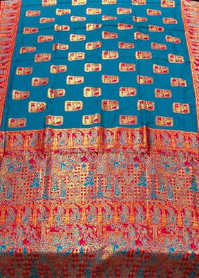 Green Baluchari Silk Saree With Blouse Piece