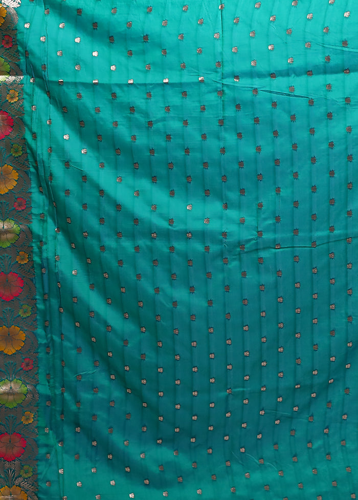 Green Katan Silk Saree With Blouse Piece