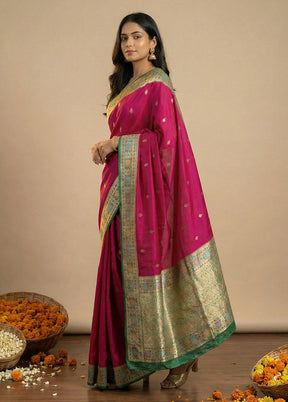 Pink Katan Silk Saree With Blouse Piece