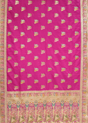 Pink Baluchari Silk Saree With Blouse Piece