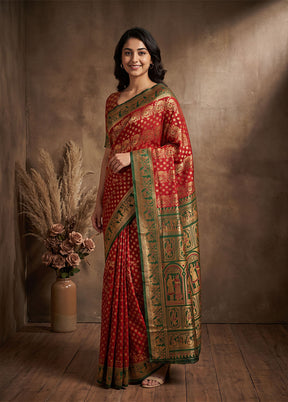 Pink Baluchari Silk Saree With Blouse Piece