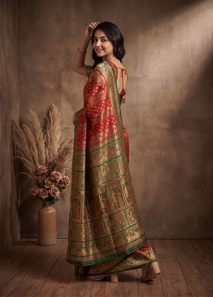 Pink Baluchari Silk Saree With Blouse Piece
