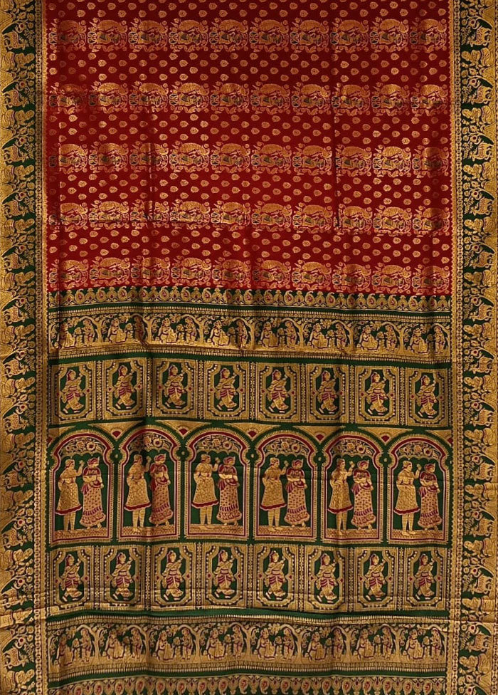 Pink Baluchari Silk Saree With Blouse Piece