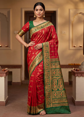 Pink Baluchari Silk Saree With Blouse Piece
