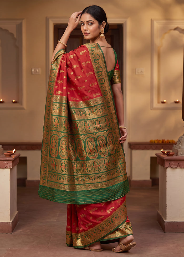 Pink Baluchari Silk Saree With Blouse Piece