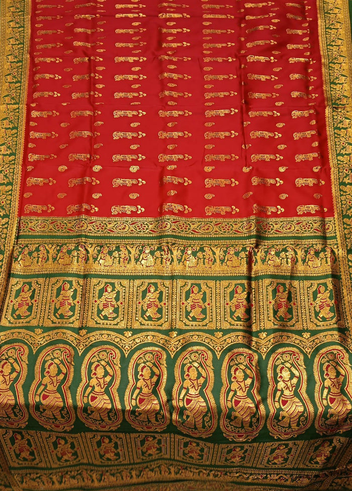 Pink Baluchari Silk Saree With Blouse Piece