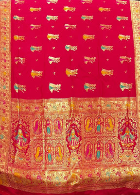 Pink Baluchari Silk Saree With Blouse Piece
