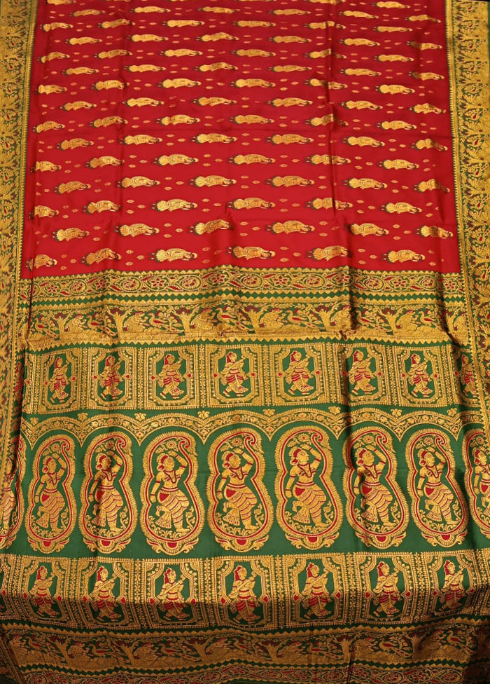 Pink Baluchari Silk Saree With Blouse Piece