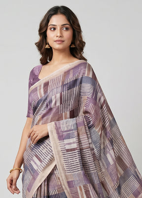 Multicolor Tussar Silk Saree With Blouse Piece