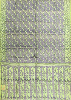 Blue Jamdani Cotton Saree Without Blouse Piece