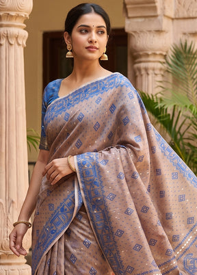 Pink Jamdani Cotton Saree Without Blouse Piece