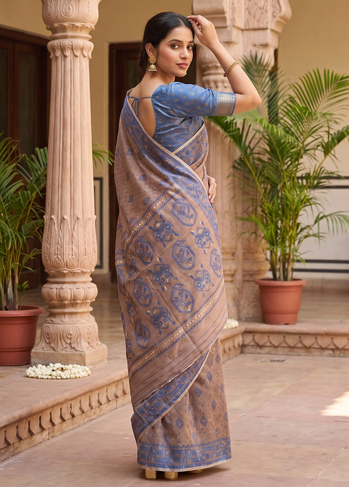 Pink Jamdani Cotton Saree Without Blouse Piece